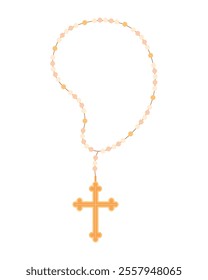 first communion catholic rosary isolated