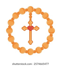 first communion catholic rosary isolated