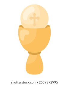 first communion chalice and host isolated