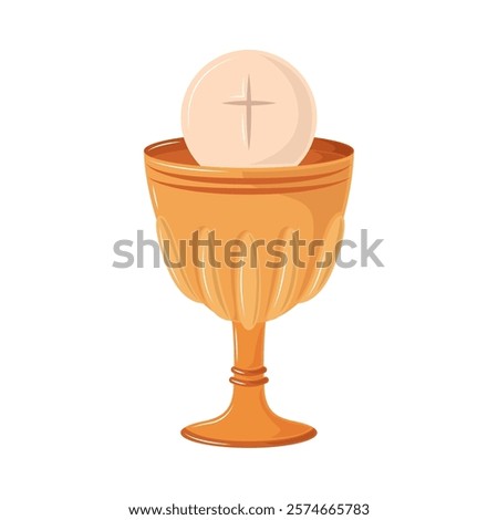 first communion chalice and host isolated