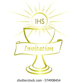 First communion chalice symbol for a nice invitation design.