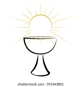 First communion chalice symbol for a nice invitation design.