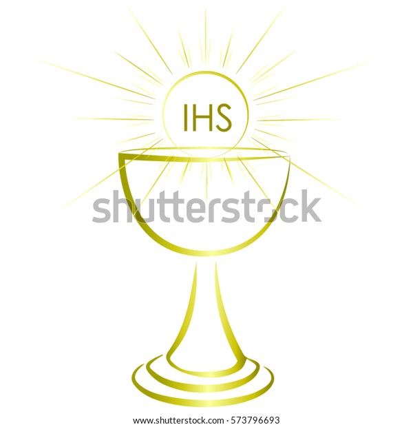 First Communion Chalice Symbol Nice Invitation Stock Vector (Royalty ...