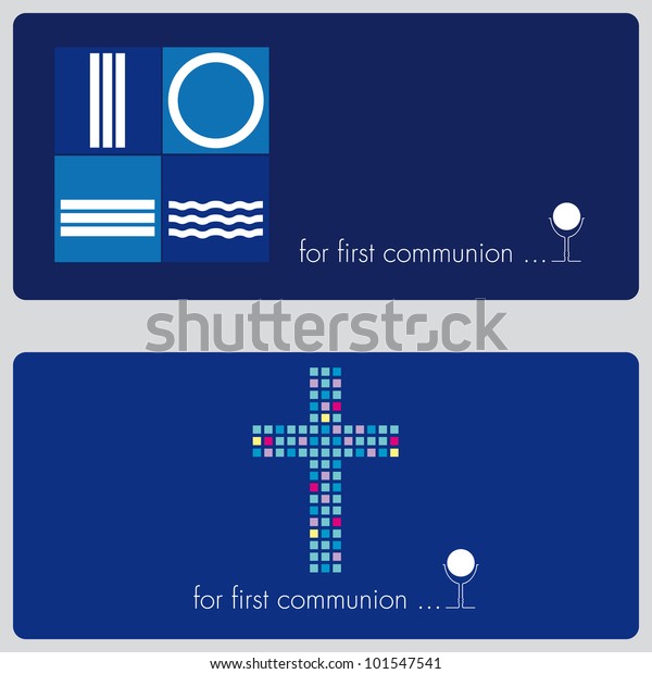 First Communion Confirmation Invitation Card Stock Vector (Royalty Free ...