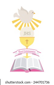 first communion design, vector illustration eps10 graphic