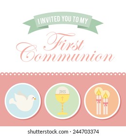 first communion design, vector illustration eps10 graphic