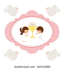 first communion design, vector illustration eps10 graphic 