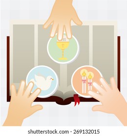 first communion design, vector illustration eps10 graphic