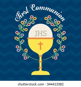 first communion design, vector illustration eps10 graphic 
