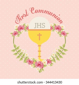 first communion design, vector illustration eps10 graphic 