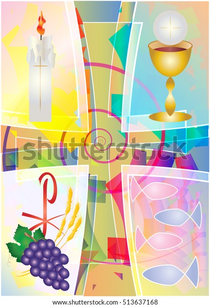 Erste Kommunion Eucharist Symbol Fur Brot Stock Vektorgrafik Lizenzfrei