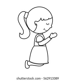 first communion girl character vector illustration design