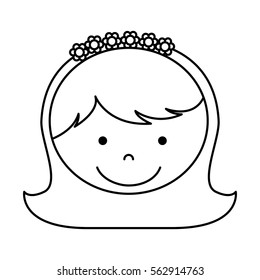 first communion girl character vector illustration design