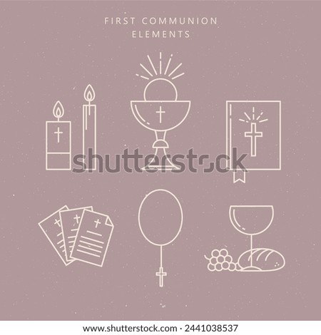 First communion illustration vector design