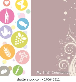 First Communion Invitation Card