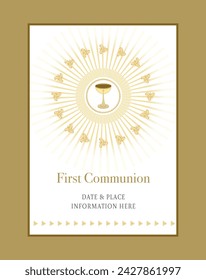 First Communion invitation template design