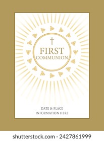 First Communion invitation template design