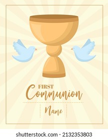 first communion items cartel with lettering