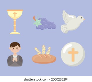 first communion set six icons