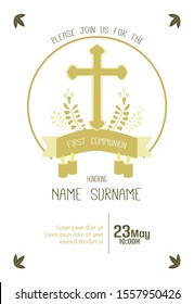 First Communion simple invitation template