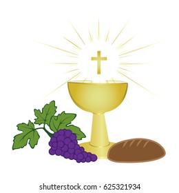 First Communion Symbols Nice Invitation Design Stock Vector (Royalty ...