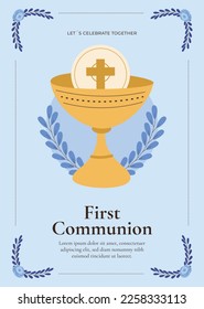 First communion vector illustration design. holy communion. svg