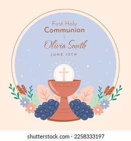First communion vector illustration design. holy communion. svg
