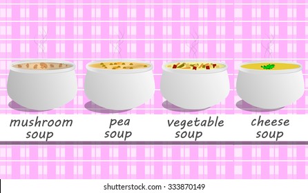 First course. Soup vector.