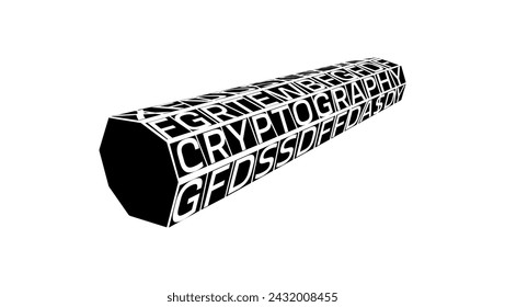 first Cryptographic Methods emblem, black isolated silhouette