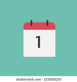 first date calendar symbol icon flat style 