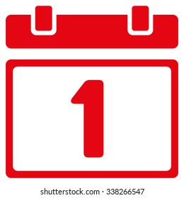 First Date vector icon. Style is flat symbol, red color, rounded angles, white background.