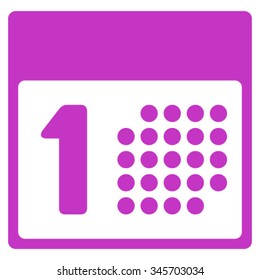 First Date vector icon. Style is flat symbol, violet color, rounded angles, white background.