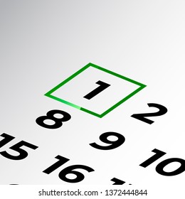 first day of the calendar vector, isometric calendar