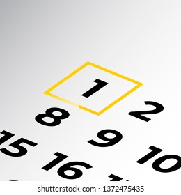 first day of the calendar vector, isometric calendar