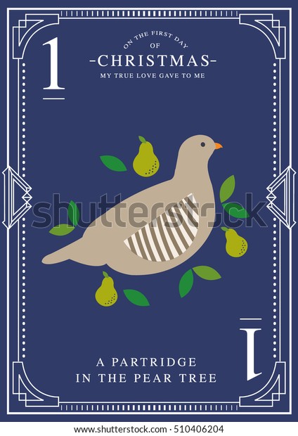 The First Day Of Christmas Of The Twelve Days Of Christmas Template 