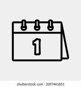 First day icon vector illustration in line style about calendar and date, use for website mobile app presentation