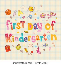 First Day Of Kindergarten Unique Lettering Kids Design