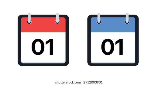 Primer día del mes Calendario Fecha Vector Icono