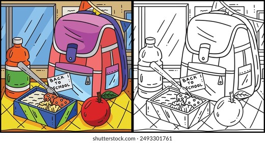 First Day of School Bag and Lunch Box Illustration