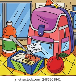 First Day of School Bag and Lunch Box Colored