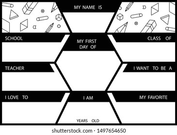 First Day Of School Board Vector Editable File