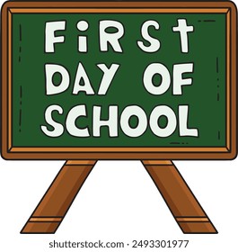 First Day of School Canvas Cartoon Colored Clipart