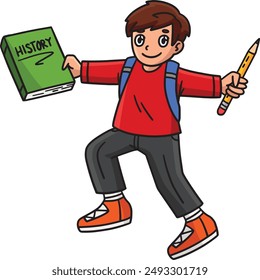 First Day of School Child Book Pencil Clipart