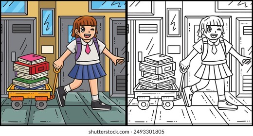 First Day of School Child Trolley Books 