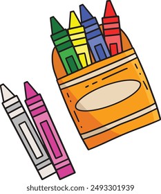 First Day of School Crayons Cartoon Clipart