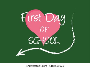 First day of school typeface banner for kid with back to school event.