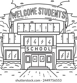 First Day of School Welcome Students Coloring Page