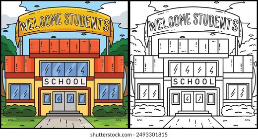 First Day of School Welcome Students Illustration