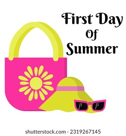 First Day Of Summer, banner or poster design vector illustration
