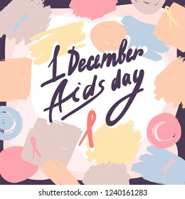 First december aids day concept background. Hand drawn illustration of first december aids day vector concept background for web design